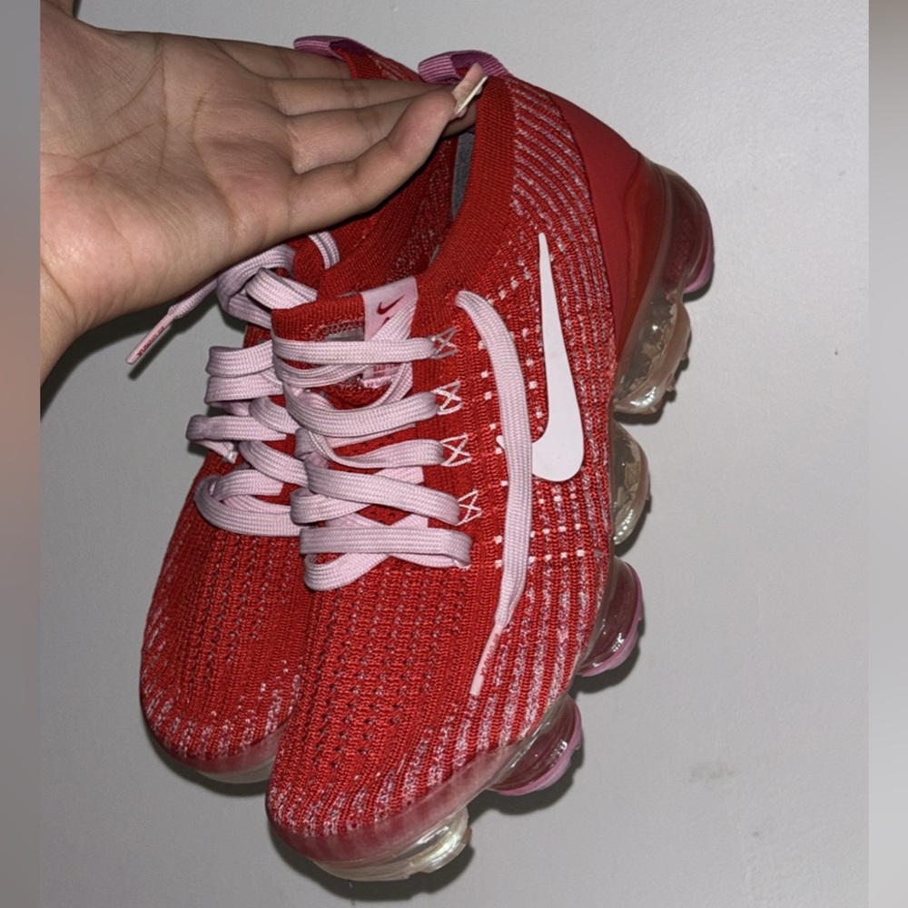 Nike Women's Red and Pink Air VaporMax Sneakers